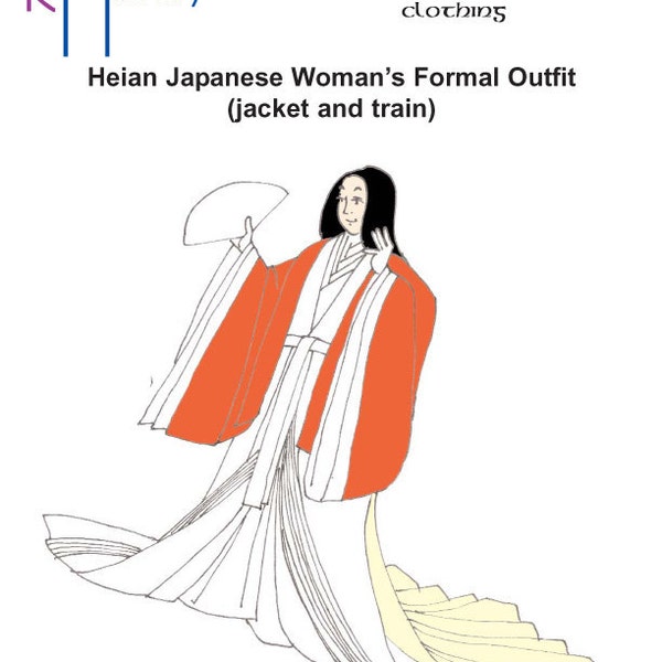 RH411 — quick print Heian Japanese Lady's Karaginu Mo Juni Hitoe Formal Robes pattern