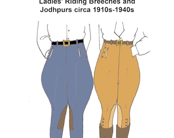 RH1014 — downloadable 1910s-1940s Ladies&#39; Riding Breeches or Jodhpurs pattern