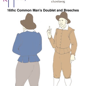 RH207 — quick print 16th century Renaissance Common Man's Doublet & Breeches pattern