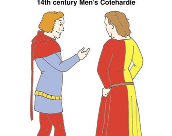 RH022 — quick print 14th century Man's Cotehardie pattern