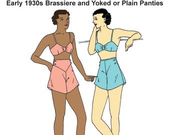 RH1336 — downloadable Early 1930s Brassiere & Panties pattern