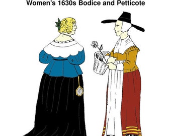 RH101 — quick print 17th century Bodice and Petticote pattern