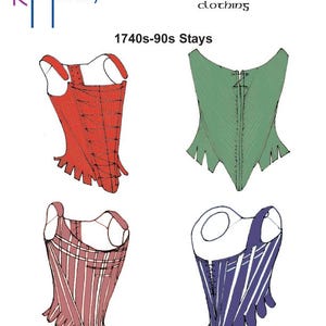 RH833 — quick print 1740s-1790s Stays pattern