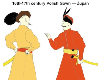 RH401 — quick print 16th-17th Century Polish Gown pattern