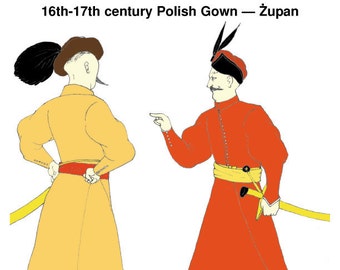 RH401 — quick print 16th-17th Century Polish Gown pattern