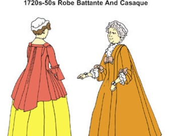 RH823 — quick print Wrapper, Robe Battante, and Casaque Colonial Gown pattern
