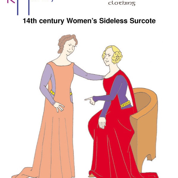 RH019 — quick print 14th century Women's Surcote pattern