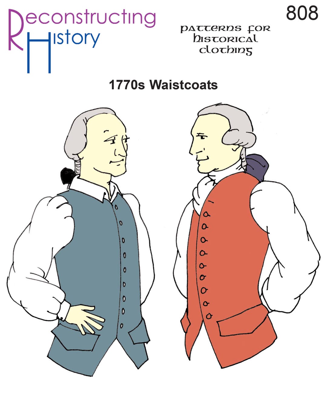 RH808 — Quick Print 1770s Waistcoat Pattern - Etsy
