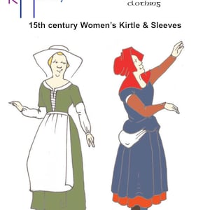 RH002 — quick print 15th century Women&#39;s Kirtle & Sleeves pattern