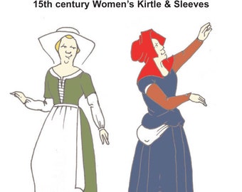 RH002 — quick print 15th century Women&#39;s Kirtle & Sleeves pattern