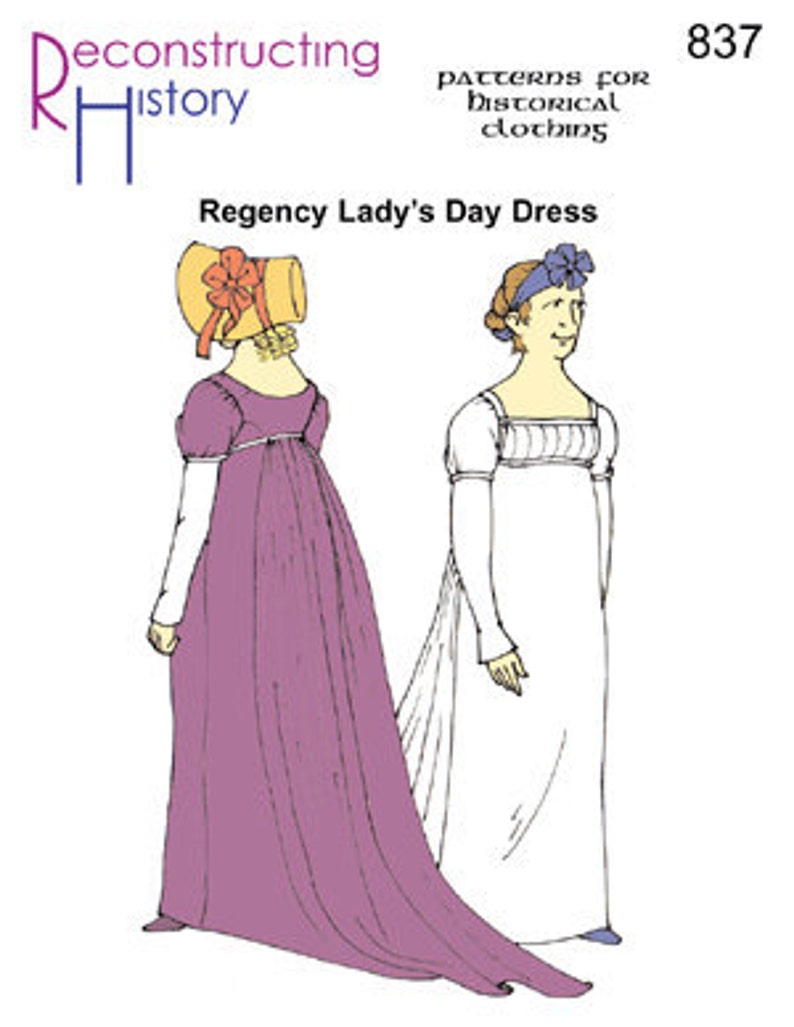 Regency Sewing Patterns | Bridgerton, Jane Austin     RH837 — quick print Regency Morning Dress pattern  AT vintagedancer.com