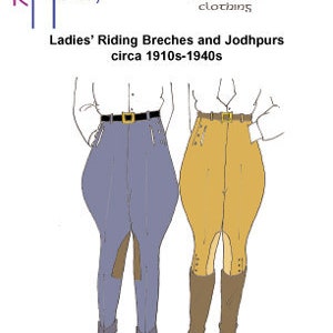 RH1014 — downloadable 1910s-1940s Ladies' Riding Breeches or Jodhpurs pattern