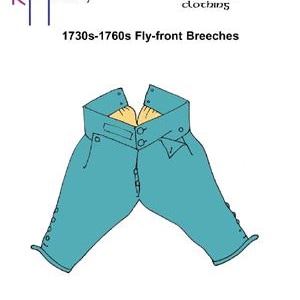 RH811 — schnell gedrucktes 1730er-1760er Jahre Fliegen-Front-Breeches-Muster