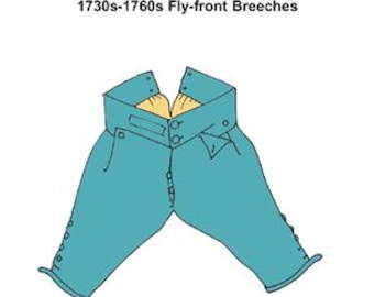 RH811 — quick print 1730s-1760s Fly-Front Breeches pattern
