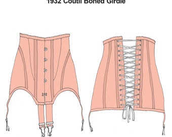 RH1322 — downloadable 1930s Coutil Boned Girdle sewing pattern