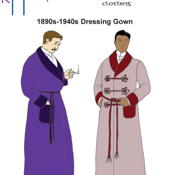 RH926 — quick print 1880s-1940s Dressing Gown or Lounging Robe pattern