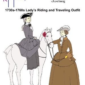 RH829 — quick print 1730s-1760s Lady's Riding Outfit pattern