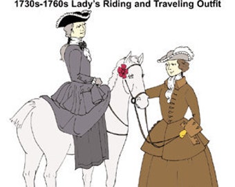 RH829 — quick print 1730s-1760s Lady's Riding Outfit pattern