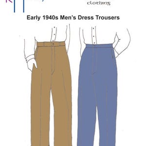 RH1401 — modello di stampa rapida per pantaloni eleganti da uomo anni &#39;40