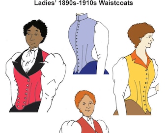 RH1008 — quick print Ladies’ Vest pattern for the 1890s-1910s