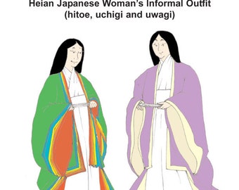 RH410 — quick print Heian Japanese Lady's Hitoe Uchigi Uwagi Juni Hitoe Informal Robes pattern