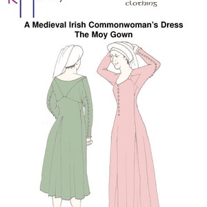 RH313 — quick print Medieval Irish Moy Gown pattern in larger sizes