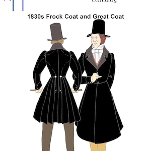 RH902 — quick print Regency 1830s Frock Coat Great Coat pattern