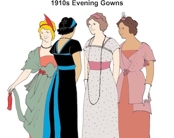 RH1090 — downloadable Ladies' 1910s Evening Gowns pattern