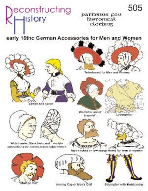 RH505 Quick Print 16th Century German Accessories Pattern Etsy