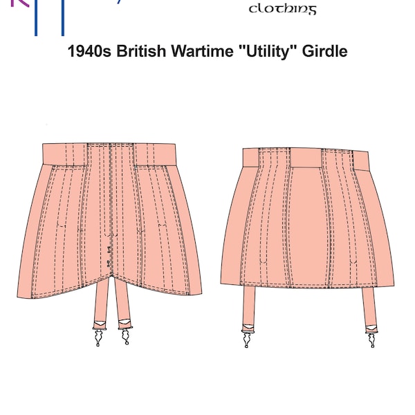 RH1435 — downloadable 1940s British Wartime "Utility" Girdle sewing pattern