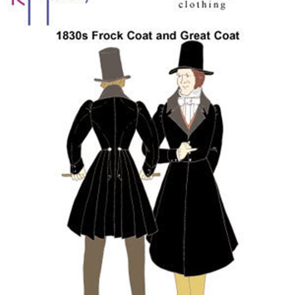 RH902 — quick print Regency 1830s Frock Coat Great Coat pattern