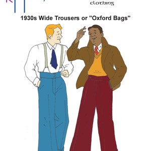 RH1324 — quick print 1930s Wide Trousers or "Oxford Bags" pattern