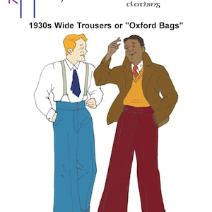 RH1324 — quick print 1930s Wide Trousers or &quot;Oxford Bags&quot; pattern