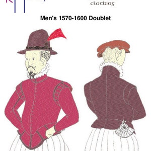 RH205 — quick print Elizabethan 1570s-1600 Doublet pattern