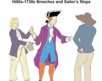 RH706: patrón de pantalones y pantalones piratas de impresión rápida de las décadas de 1670 a 1730