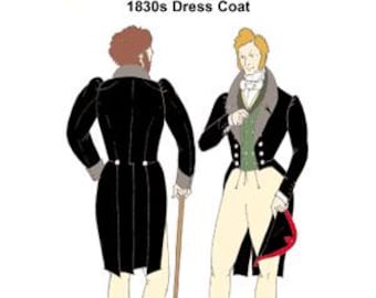 RH901 — quick print 1830s Regency Dress Coat pattern