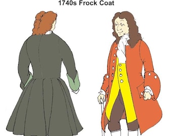 RH801 — quick print 1740s Frock Coat pattern