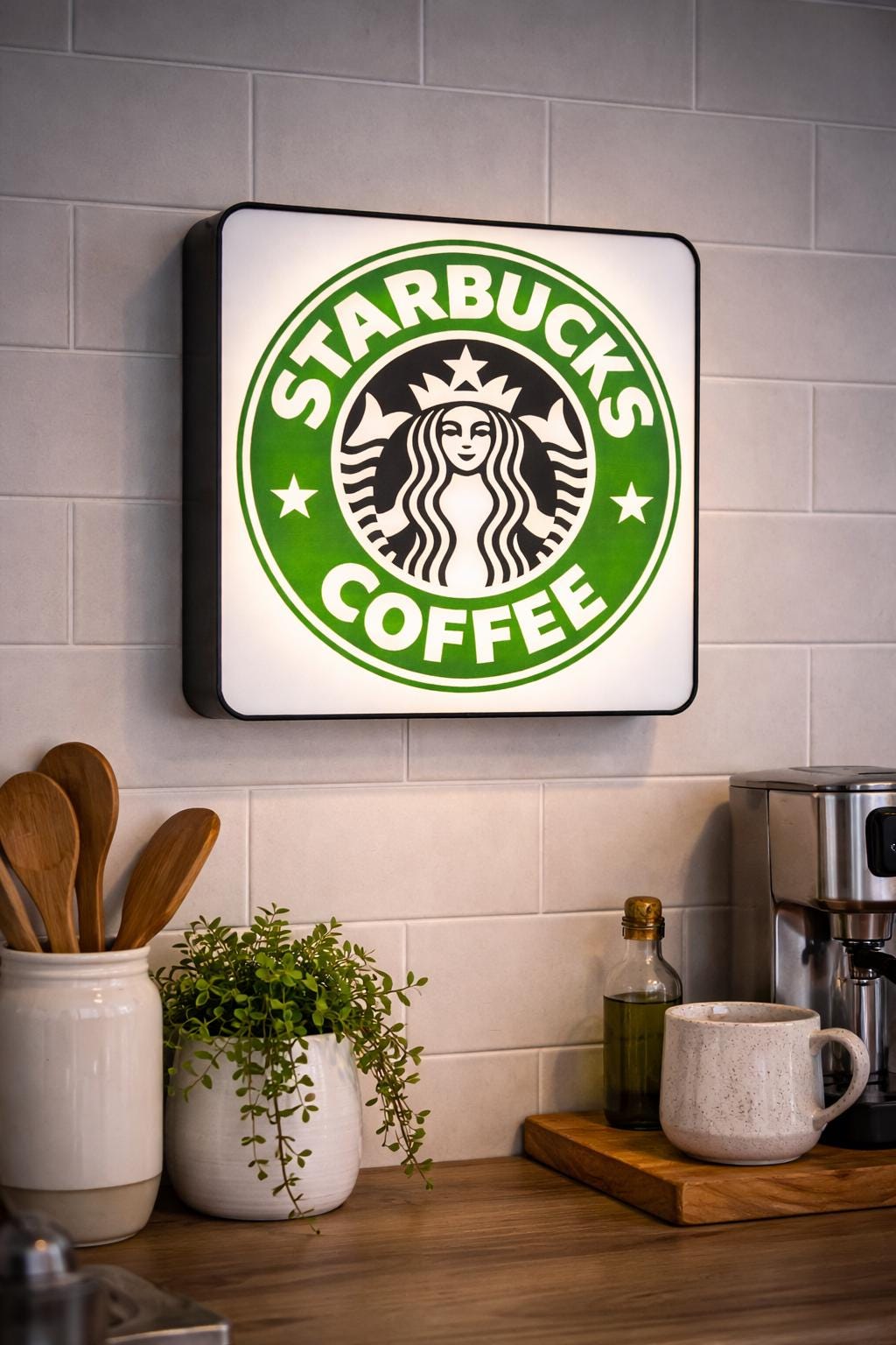 大型】Starbucks ロゴライトサイン 看板 直径40cm 大型】Starbucks