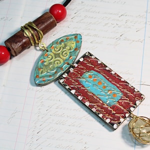 Embossed Assemblage Statement Necklace