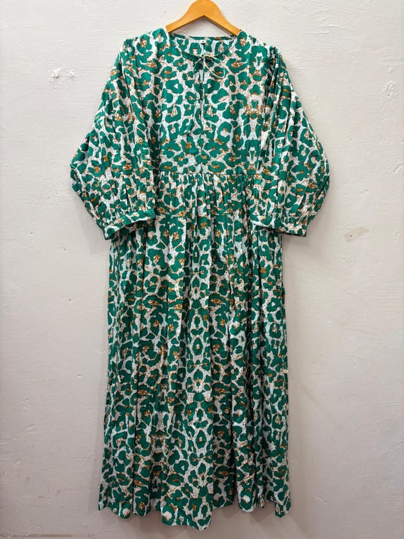 green leopard maxi dress Green Leopard Print Tie Back Ruffle Hem Maxi Dress