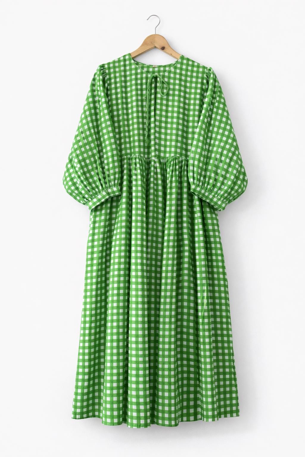 slim fit dress slacks Talk Birdie to Me Green Gingham Sleeveless Maxi Dress