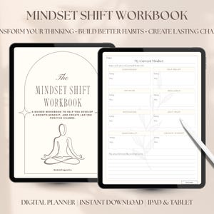 Mindset Shift Workbook, Growth Mindset Journal, Limiting Beliefs Workbook, Self Improvement Planner, Printable Mindset PDF, Digital Workbook