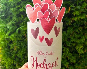 Herzen Hochzeitsgeschenk、Duplo Vorlage zur Hochzeit、Druckvorlage zum Ausdrucken、10er-Duplo Banderolen