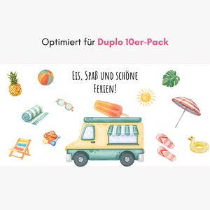 Sommerferien Duplo Vorlage zum Ausdrucken, Geldgeschenk Druckvorlage, Duplo 10er-Packung image 6
