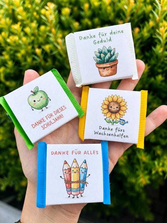 Abschiedsgeschenk für Lehrer, Mini Ritter Sport Schokoladenbanderolen zum Ausdrucken, Lehrer Lehrerin Geschenk, Abschied-Schule Druckvorlage