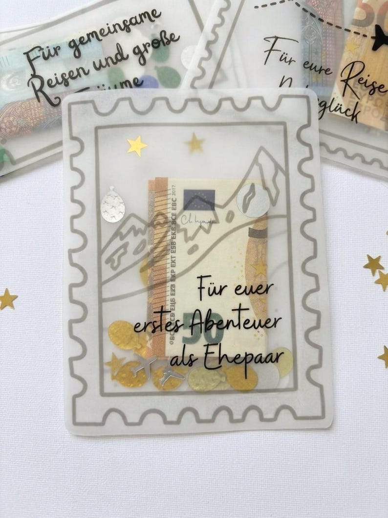 Schüttelkarte Hochzeitsgeschenk, Hochzeit Verpackung für Geld & Gutscheine, Geldgeschenk Vorlage image 4