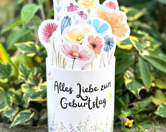 Duplo Blumenstrauß Vorlage zum Ausdrucken, Geburtstag Geschenk, Druckvorlage, Kleinigkeit Mitbringsel, Duplo 18er-Packung