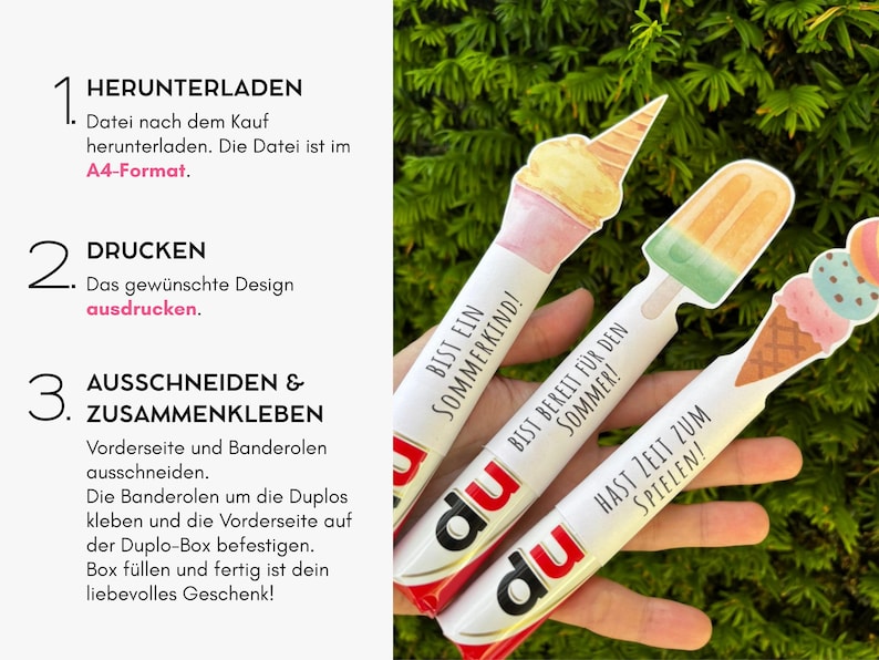 Sommerferien Duplo Vorlage zum Ausdrucken, Geldgeschenk Druckvorlage, Duplo 10er-Packung image 8