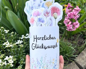 Duplo Blumenstrauß Vorlage zum Ausdrucken, Geburtstag Geschenk, Druckvorlage, Kleinigkeit Mitbringsel