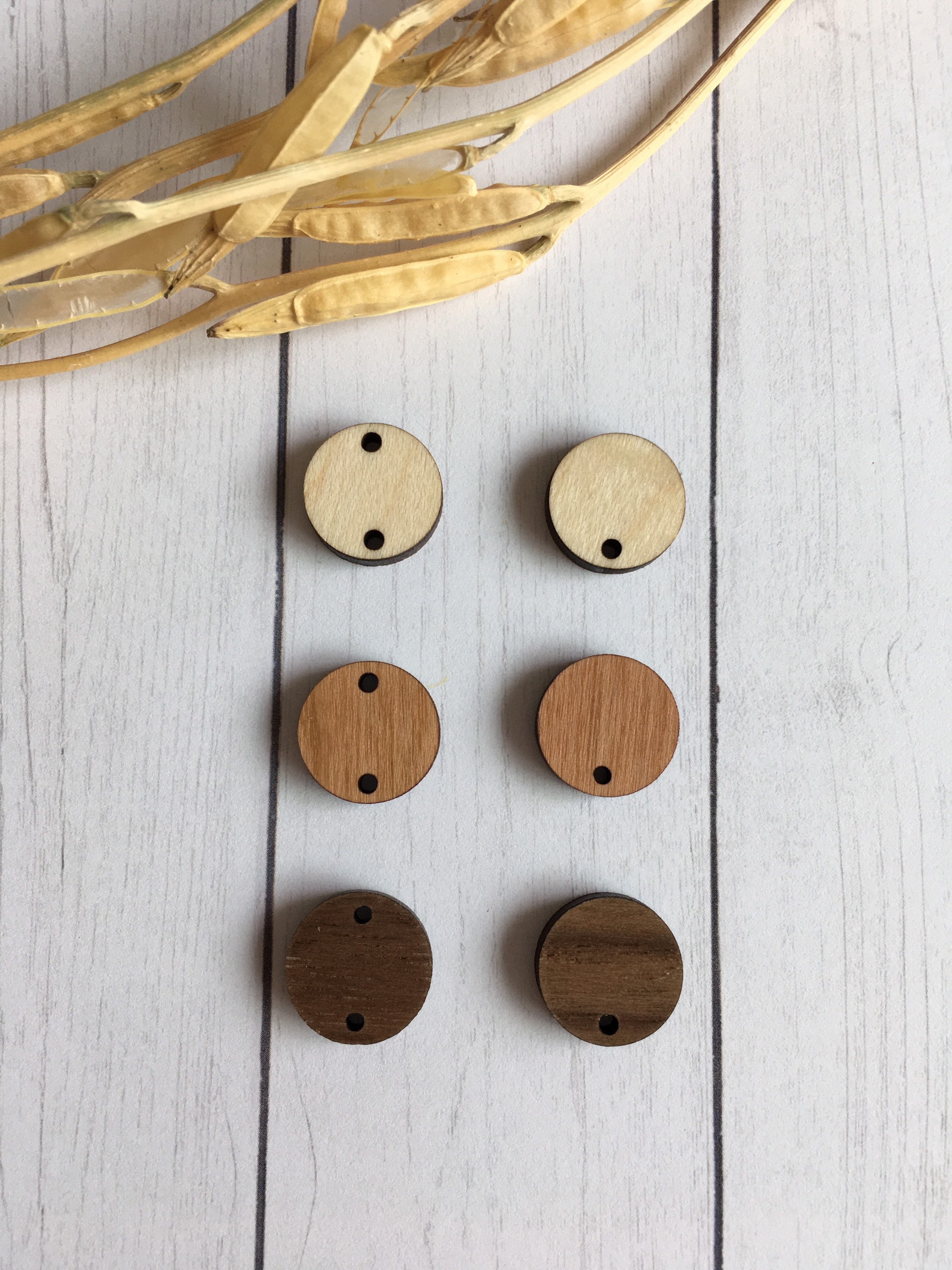 10pcs 40mm Natural Round Flat Wood Connector,wood Beads,wood Circles Wooden  Discs Unfinished Round Disk Bead,two Hole,jewelry Making 